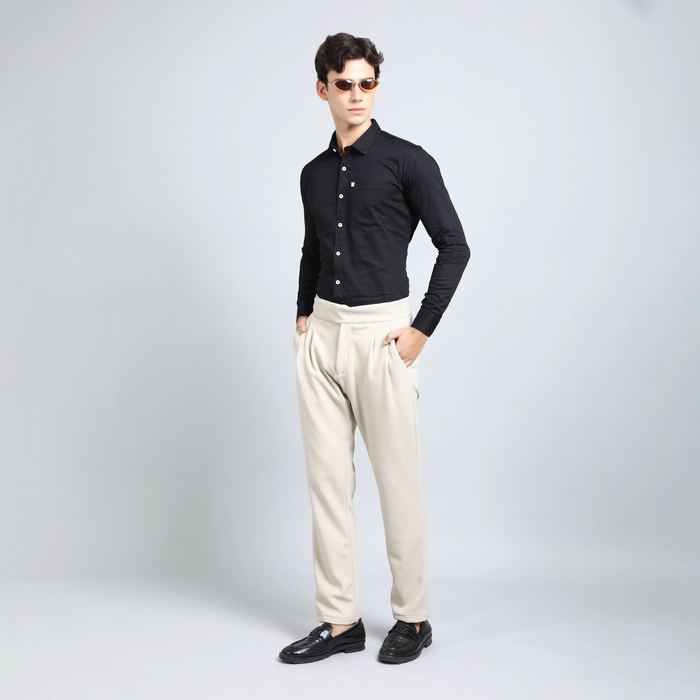 CANNOLI CREAM SLIM FIT GURKHA TROUSERS 4797-1